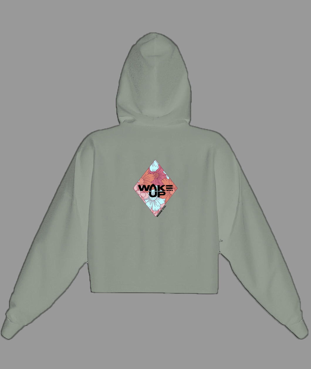 Lady's Diamond Floral Cropped Hoodie | Independent Trading Co. AFX64CRP