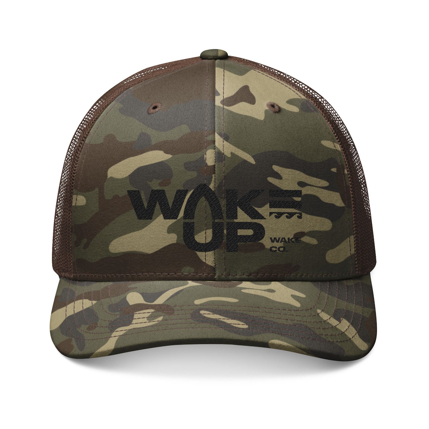 Wake Up Camouflage Trucker Hat