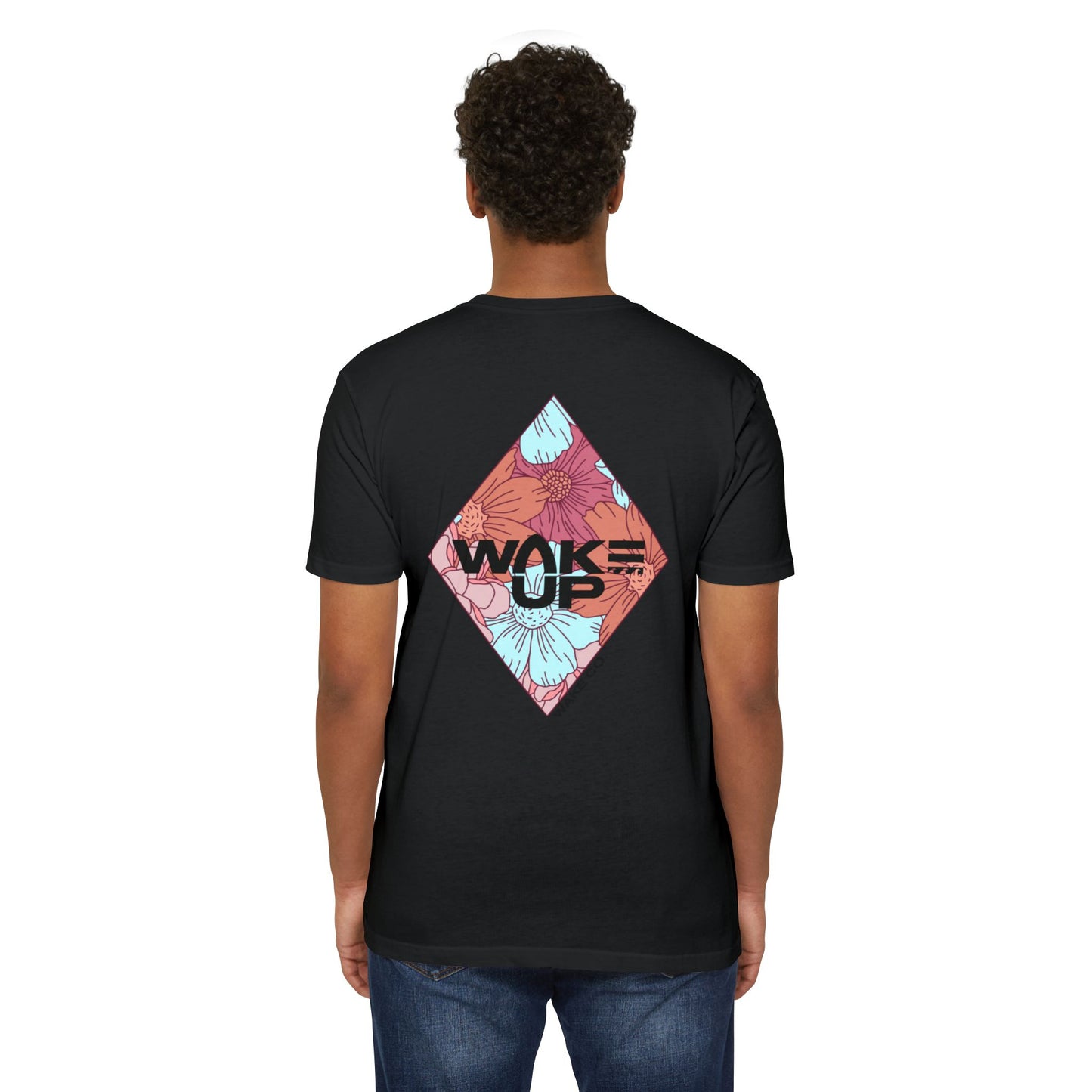 Wake Up-floral- Unisex CVC Jersey T-shirt – Casual Comfort for Every Day