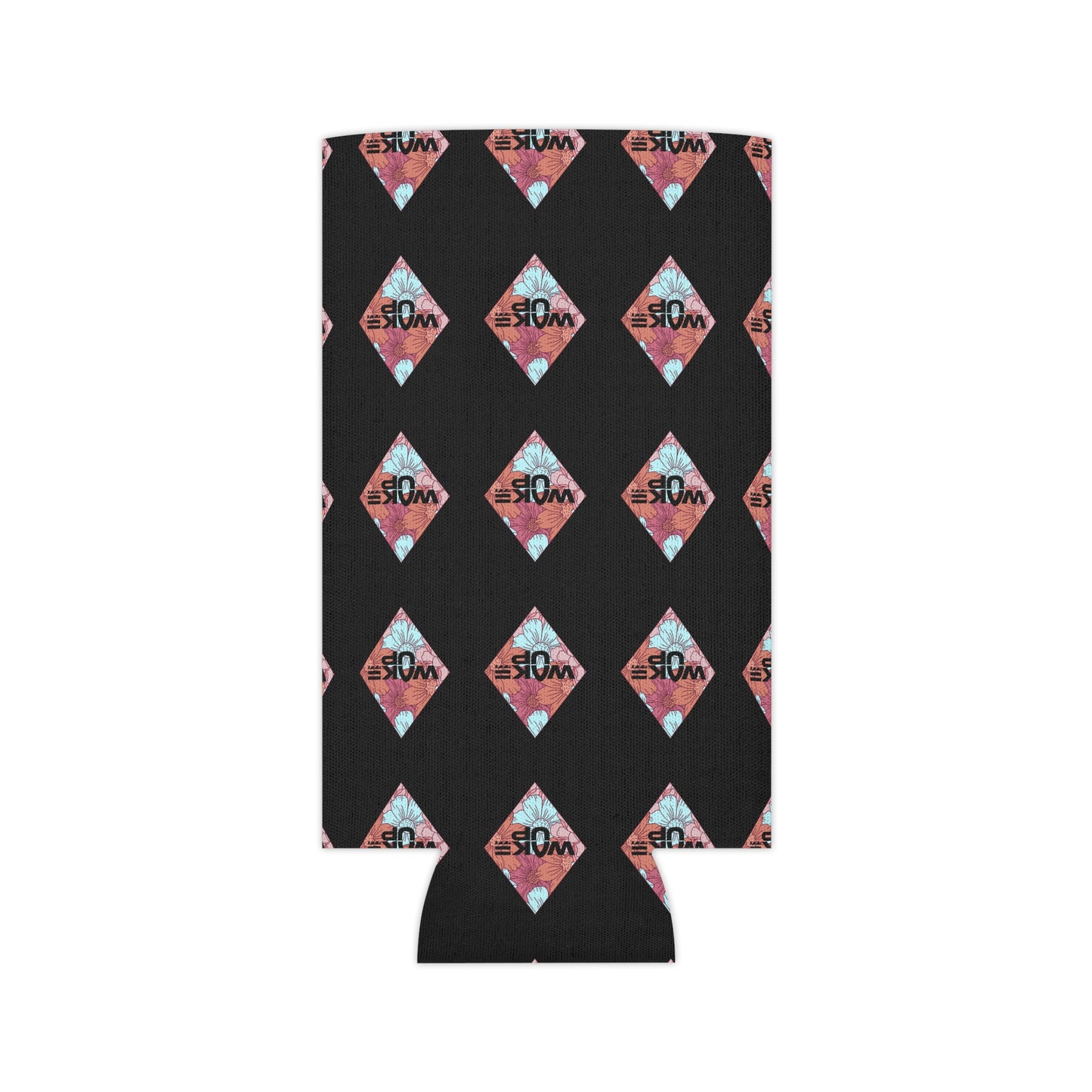 Black Floral-Diamond WakeUp Slim Can Co.ver